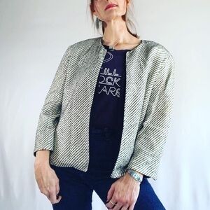 Vintage Doncaster Silk Beaded Embroidered Paddee Shoulder Cropped Jacket